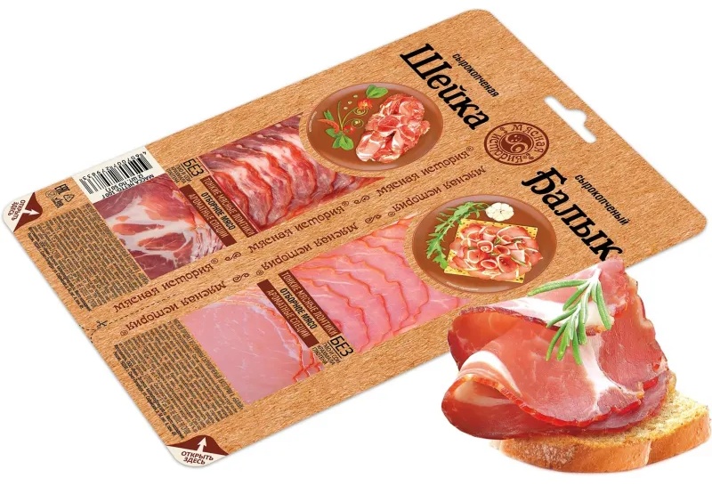 Шейка и Балык Мясная история сырокопченые ассорти мясное  нарезка 100г