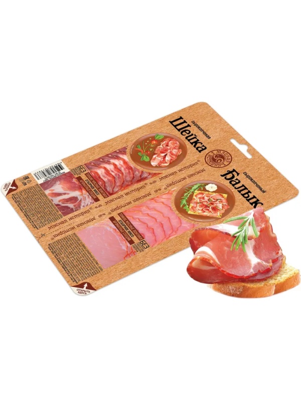 Шейка и Балык Мясная история сырокопченые ассорти мясное  нарезка 100г