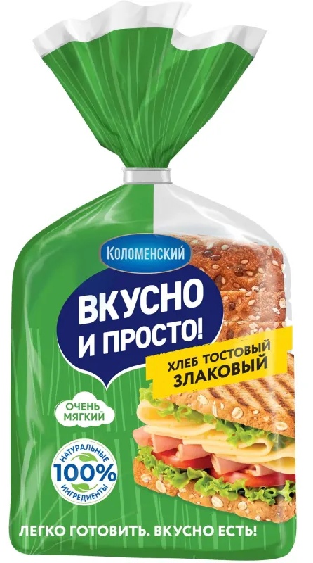 Хлеб Коломенский Вкусно и просто Тостовый злаковый 250г