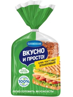 Хлеб Коломенский Вкусно и просто Тостовый злаковый 250г