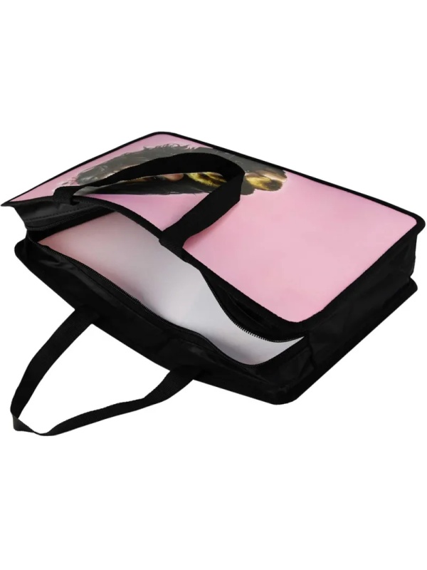 Папка для тетрадей БРЮНЕТКА С СОБАЧКОЙ ,А4,1отдел,молния,дно с расш/69274