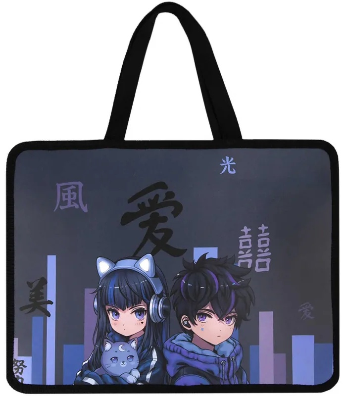 Папка для тетрадей КИБЕР АНИМЕ ,А4,1отдел,молния,дно с расш/69276