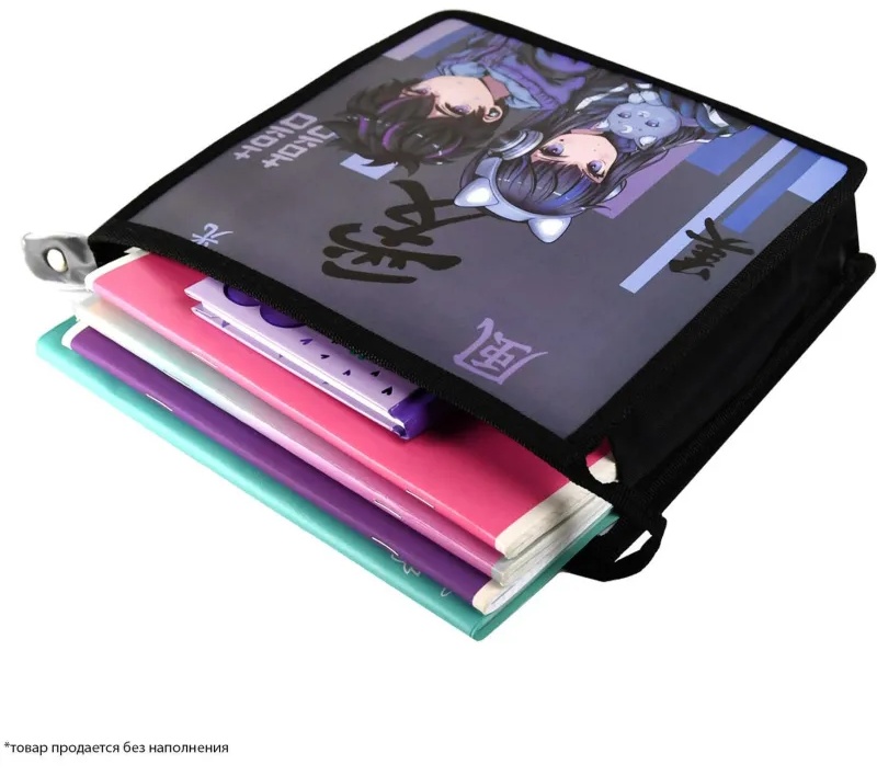 Папка для тетрадей КИБЕР АНИМЕ ,А5,1отдел,молния,дно с расширением/69298