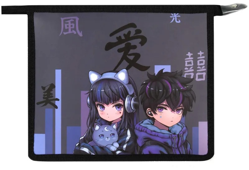 Папка для тетрадей КИБЕР АНИМЕ ,А5,1отдел,молния,дно с расширением/69298