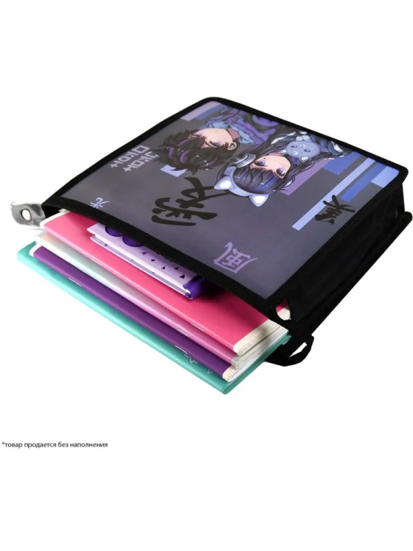 Папка для тетрадей КИБЕР АНИМЕ ,А5,1отдел,молния,дно с расширением/69298