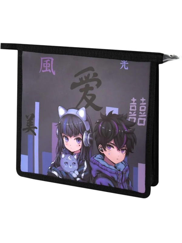 Папка для тетрадей КИБЕР АНИМЕ ,А5,1отдел,молния,дно с расширением/69298