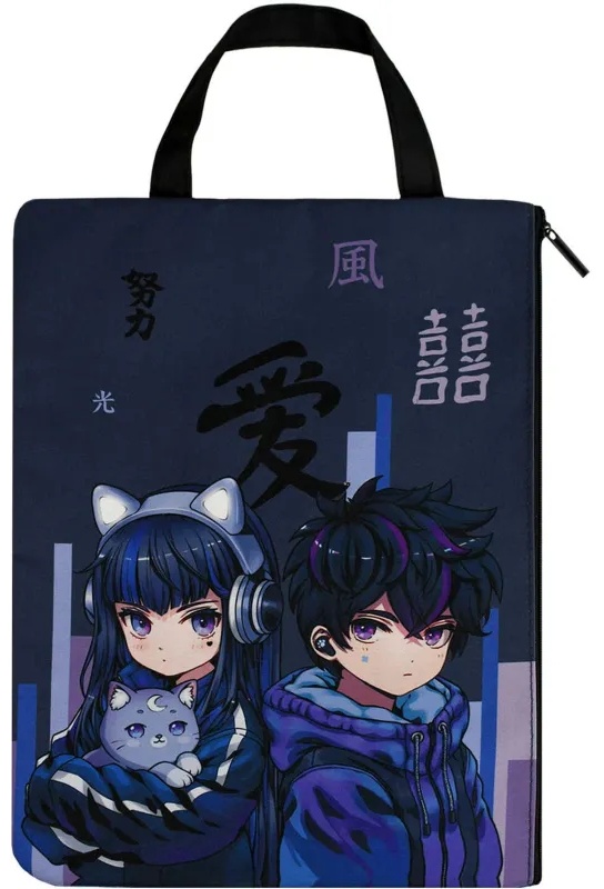 Папка для тетрадей КИБЕР АНИМЕ  33x25 см, 1 отдел, молния/69312