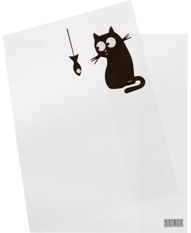 Набор обложек для тетрадей Кот с рыбкой, 10 шт., 213x350, 100 мкм. 76822