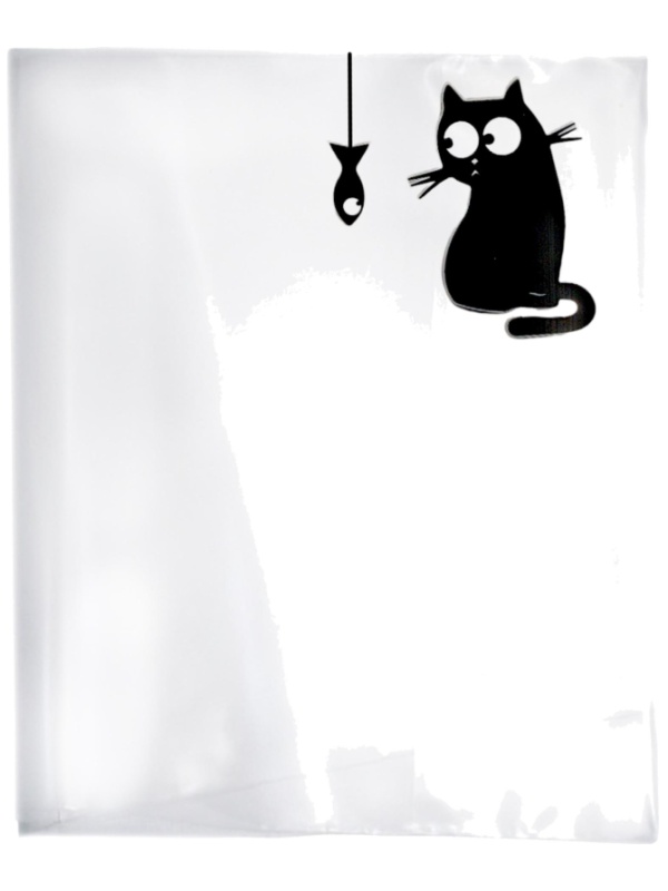 Набор обложек для тетрадей Кот с рыбкой, 10 шт., 213x350, 100 мкм. 76822