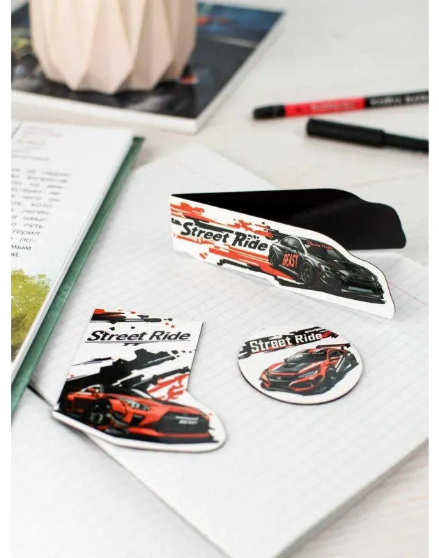 Закладки магнитные для книг ГОРОДСКИЕ ГОНКИ набор 3шт 70071