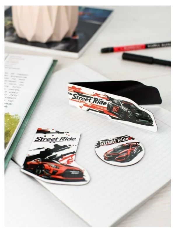 Закладки магнитные для книг ГОРОДСКИЕ ГОНКИ набор 3шт 70071