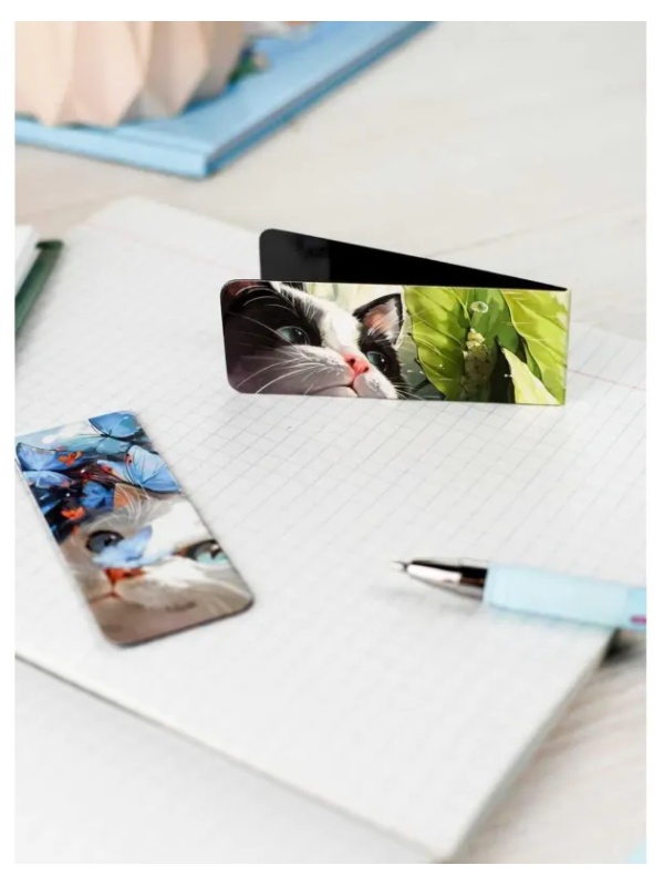 Закладки магнитные для книг  КОТЫ набор 2шт, 30x80мм/69062