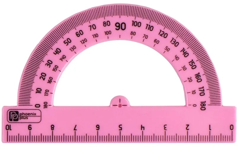 Набор чертежный ПАСТЕЛЬ РОЗОВЫЙ линейка 15см;треугольник 30,60,90град 66055