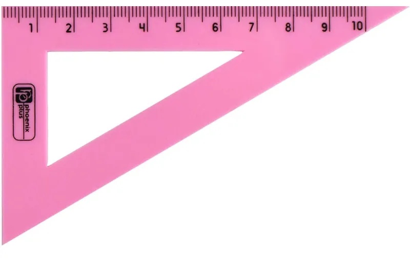 Набор чертежный ПАСТЕЛЬ РОЗОВЫЙ линейка 15см;треугольник 30,60,90град 66055