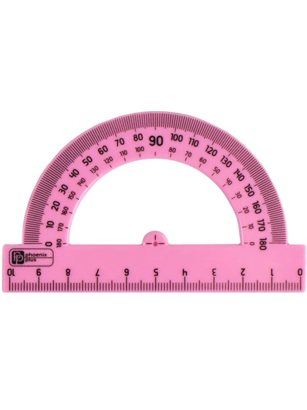 Набор чертежный ПАСТЕЛЬ РОЗОВЫЙ линейка 15см;треугольник 30,60,90град 66055