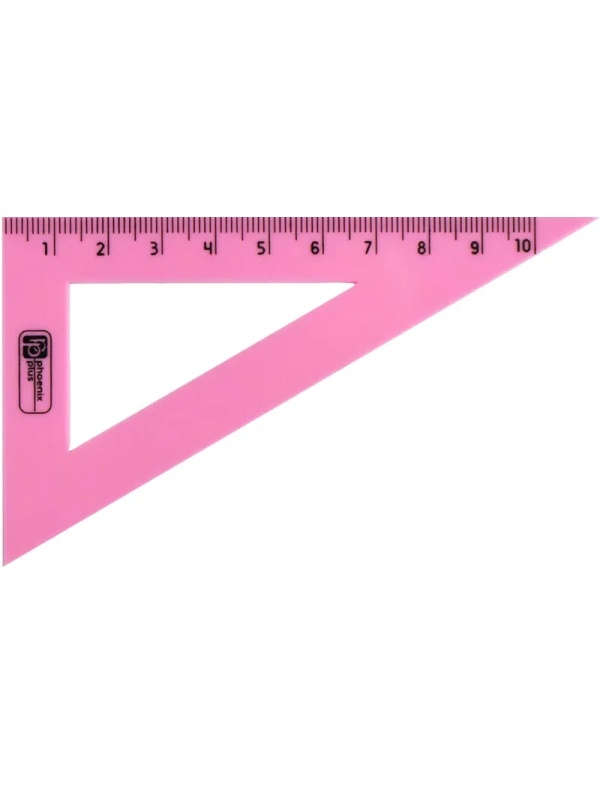Набор чертежный ПАСТЕЛЬ РОЗОВЫЙ линейка 15см;треугольник 30,60,90град 66055