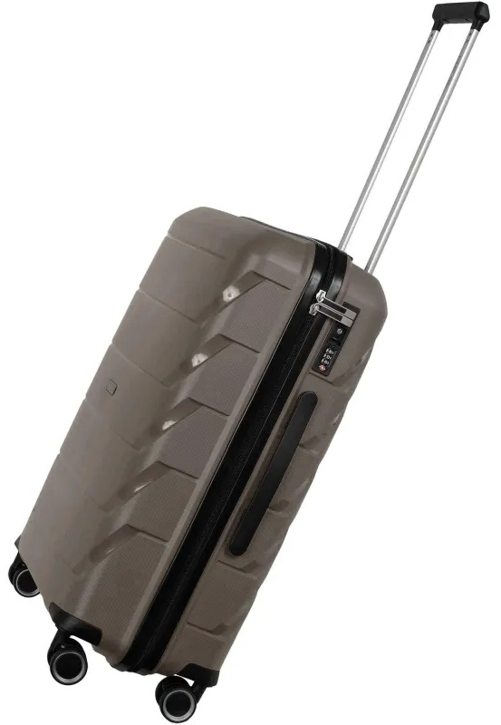 Чемодан средний, (2-ой) Coffee кофе (24) пластик PC, РР819