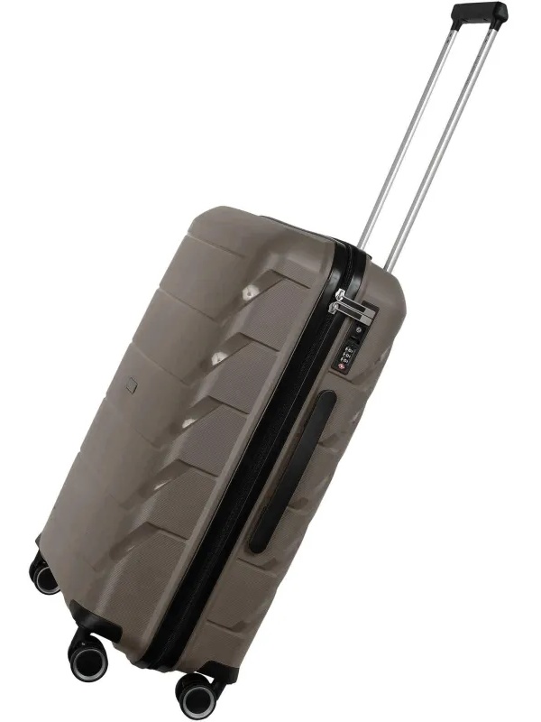 Чемодан средний, (2-ой) Coffee кофе (24) пластик PC, РР819