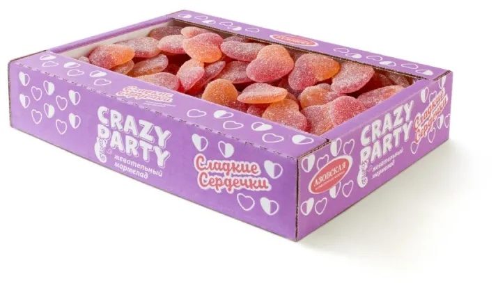 Мармелад жевательный Азовская КФ Сердечки фигурный, 1кг