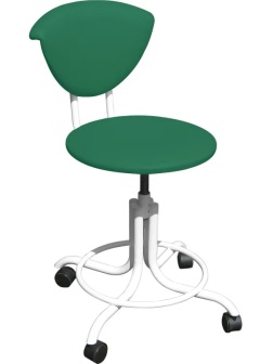 Стул ZM_ лабораторный винтовой М101-05 белый, и/к зеленая на роликах