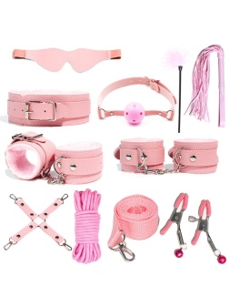 Розовый БДСМ-набор «Оки-Чпоки» из 11 предметов