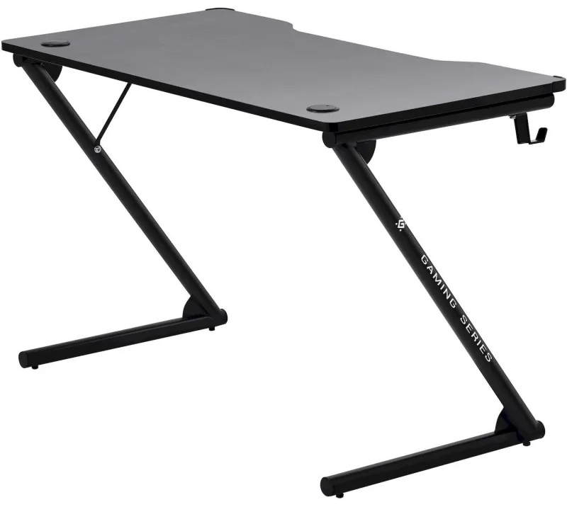 Стол компьютерный DF_игровой Ferox подвес кружк+гарн,черн,МДФ,RGB