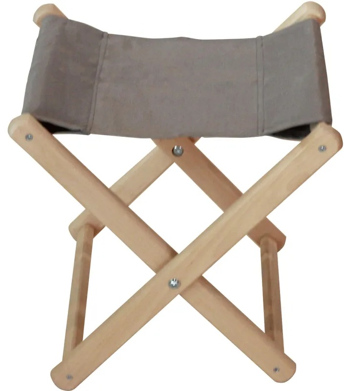 Табурет CIM_складной деревянный/ткань бежевый ТС-001-2