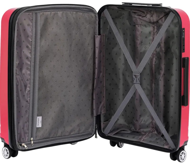 Чемодан TORBER В Отпуск, ярко-розо,полипропилен,65,5х43,5х26см,62л,T1907C-M