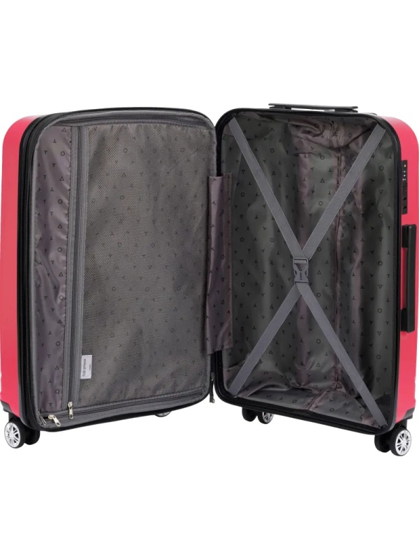 Чемодан TORBER В Отпуск, ярко-розо,полипропилен,65,5х43,5х26см,62л,T1907C-M