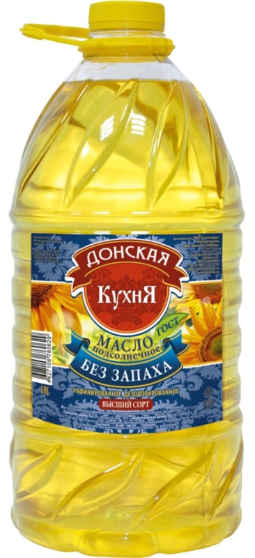 Масло Донская Кухня рафинированное высший сорт, пэт, 5л