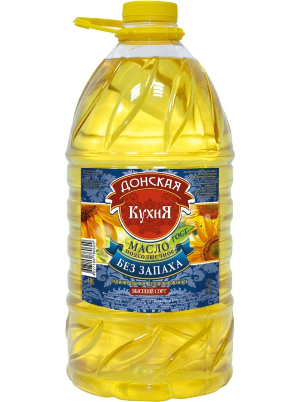Масло Донская Кухня рафинированное высший сорт, пэт, 5л