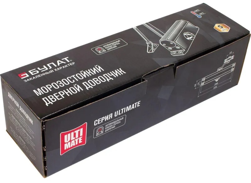 Доводчик дверной БУЛАТ ULTIMATE ДД-150 A-C (80-160 кг) корич,морозост(10)