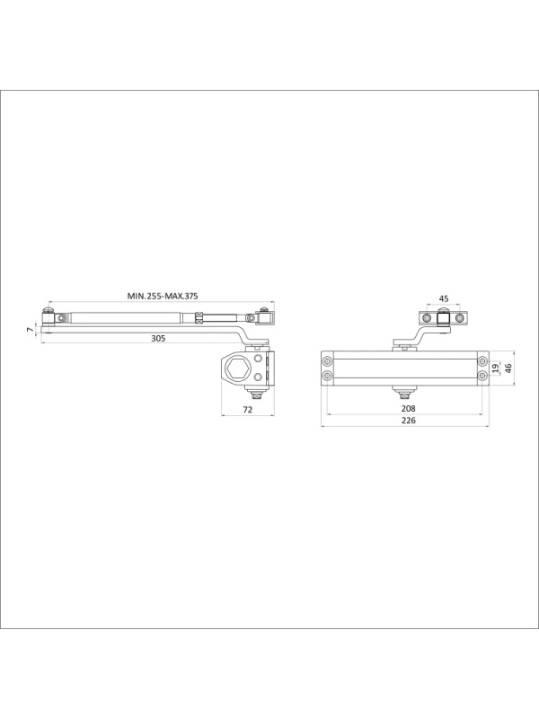 Доводчик дверной БУЛАТ ULTIMATE ДД-150 A-C (80-160 кг) корич,морозост(10)