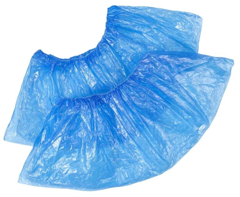 Бахилы н/с, п/э с 2й рез. 5,1г ПНД2-8/15/2р-С-С, голубые, 450пар/уп