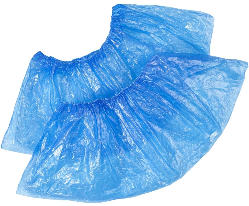 Бахилы н/с, п/э с 2й рез. 5,1г ПНД2-8/15/2р-С-С, голубые, 450пар/уп