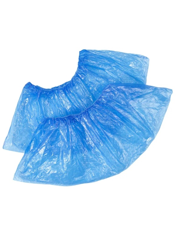 Бахилы н/с, п/э с 2й рез. 5,1г ПНД2-8/15/2р-С-С, голубые, 450пар/уп