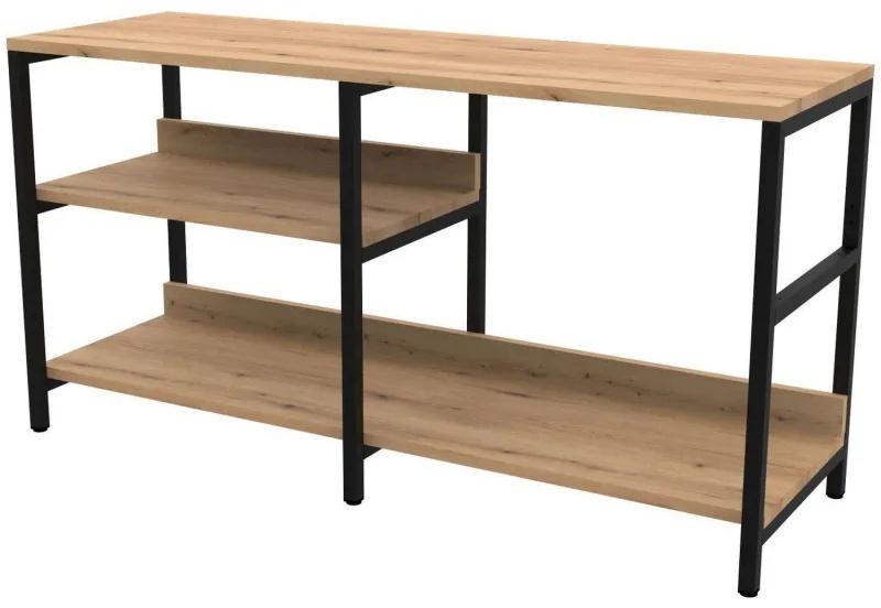 Тумба TI_под ТВ Комус Онега-14 с универ.полкой (слева/справа),дуб вотан