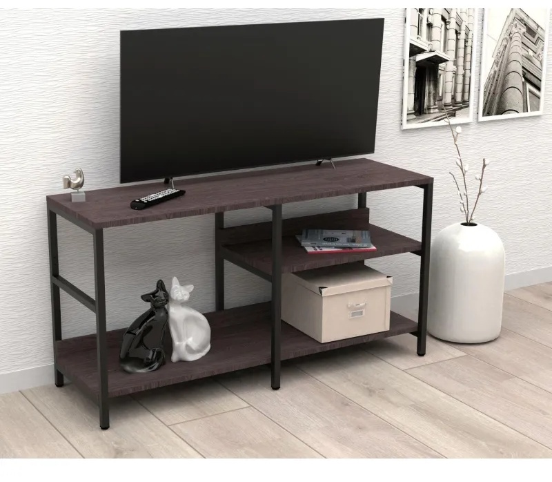 Тумба TI_под ТВ Комус Онега-14 с универ.полкой (слева/справа),яс.анкор.темн