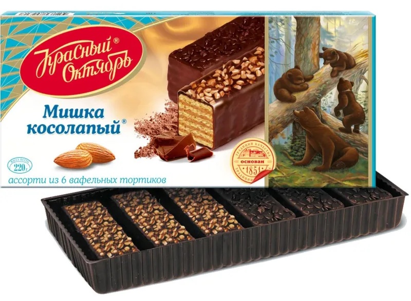 Торт вафельный Мишка косолапый, Ассорти 220г