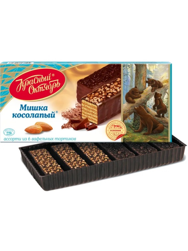 Торт вафельный Мишка косолапый, Ассорти 220г