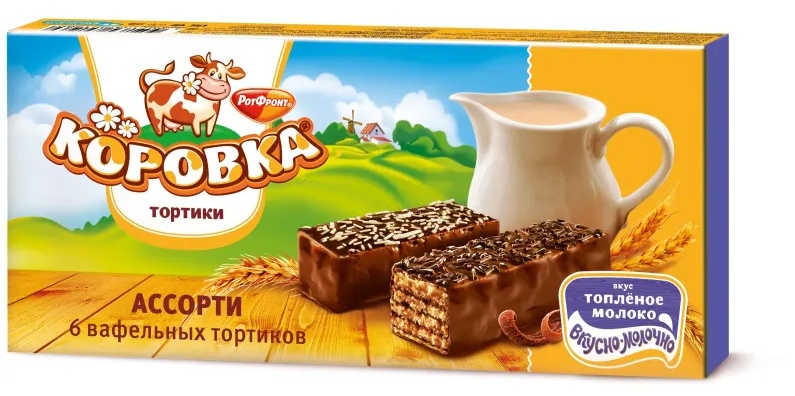 Торт вафельный Коровка вкус топленое молоко ассорти, 180г