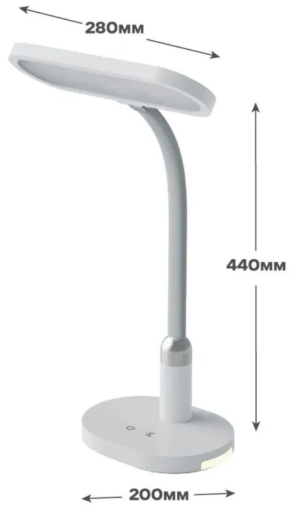 Светильник Ultraflash UF-804 C01 бел(Led настол, овал,12Вт, 3ур. ярк., ССТ)