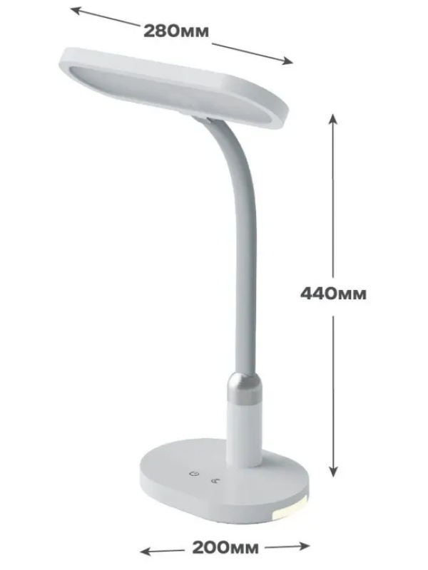 Светильник Ultraflash UF-804 C01 бел(Led настол, овал,12Вт, 3ур. ярк., ССТ)