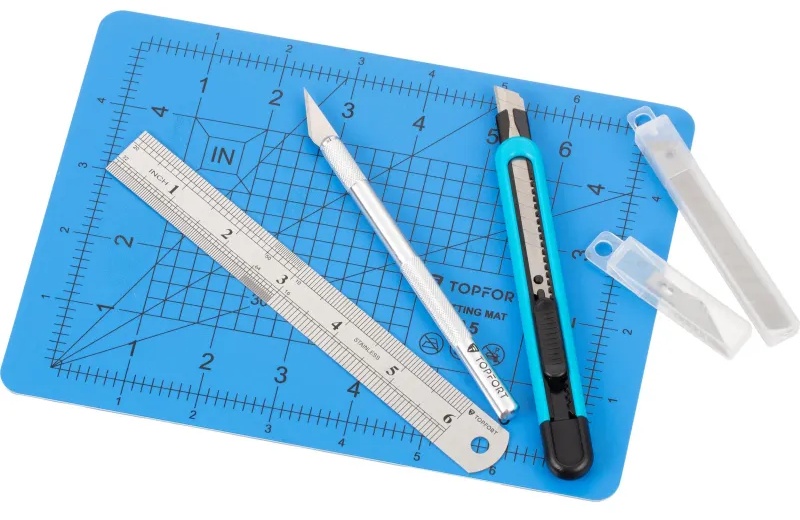 Набор для вырезания TOPFORT A5, нож макет, нож 9 мм, линейка, лезвия