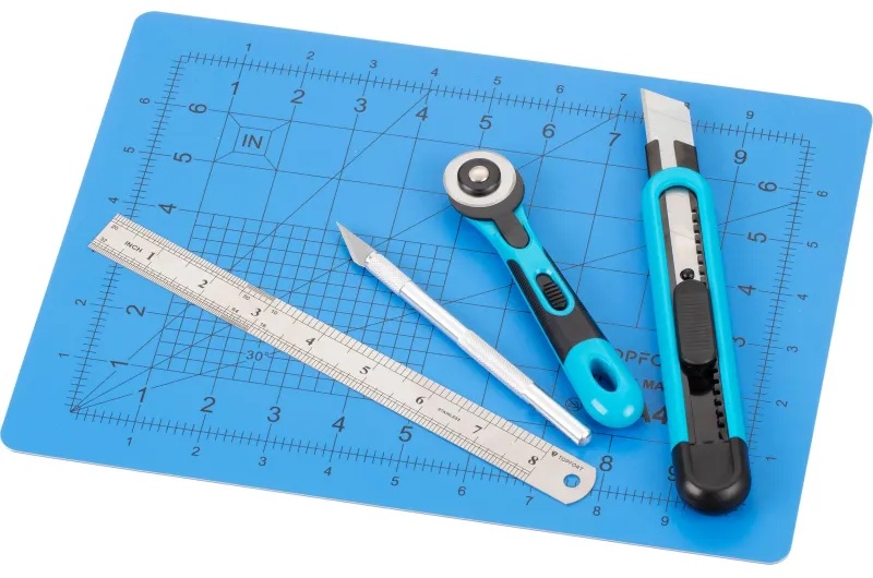 Набор для вырезания TOPFORT A4, нож макет, нож 9 мм, нож рол 18мм, лин