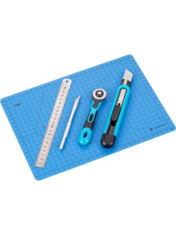 Набор для вырезания TOPFORT A4, нож макет, нож 9 мм, нож рол 18мм, лин