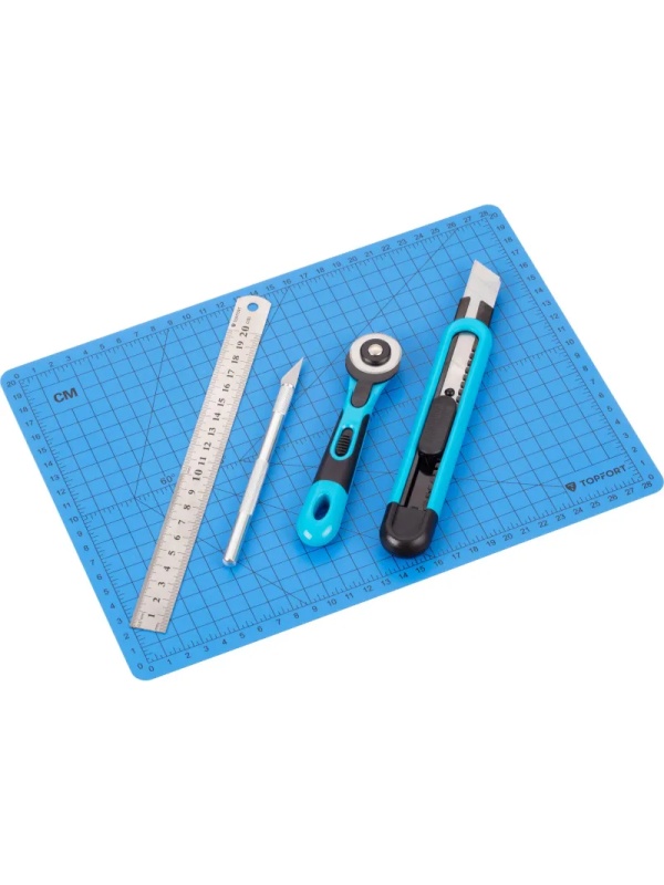 Набор для вырезания TOPFORT A4, нож макет, нож 9 мм, нож рол 18мм, лин