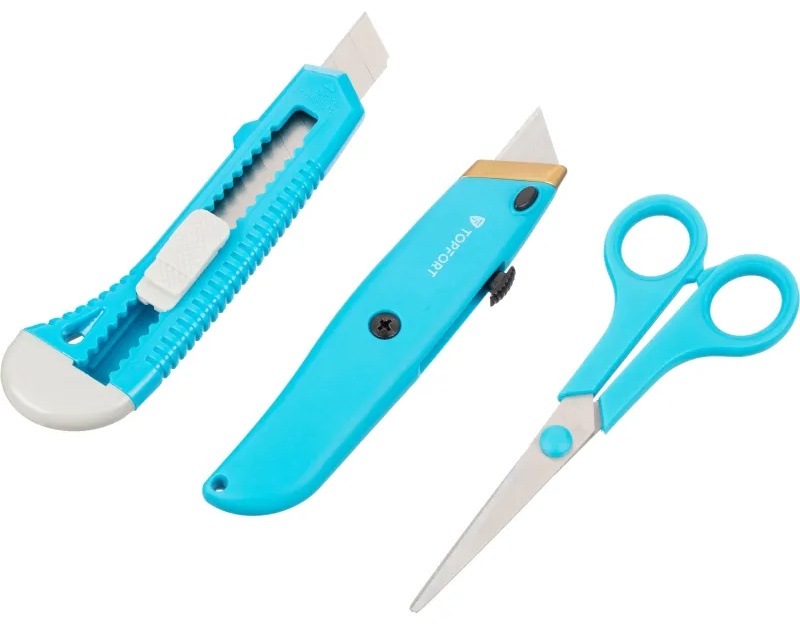 Набор ножей TOPFORT 18 мм универсал, утилитарный нож и ножницы