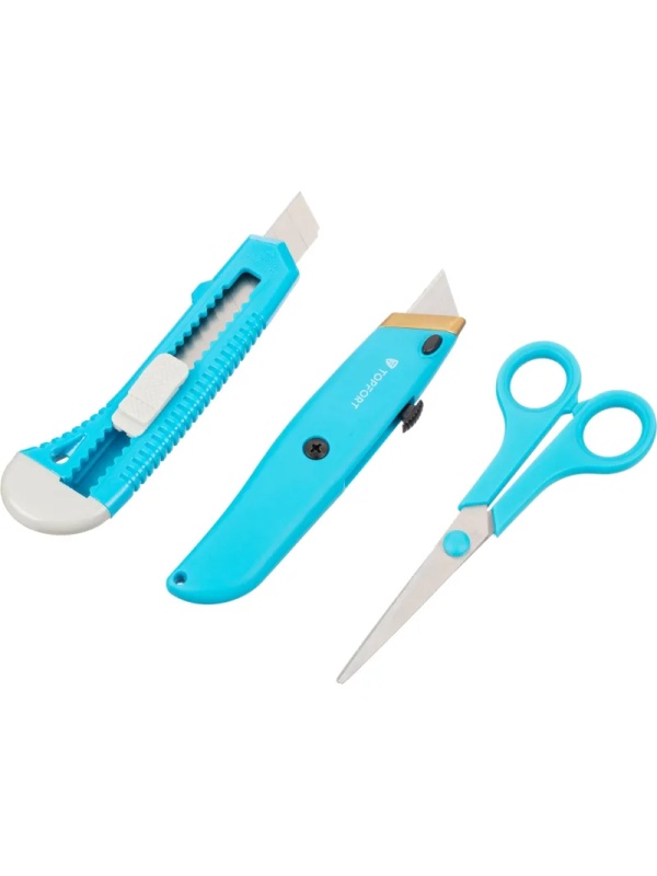 Набор ножей TOPFORT 18 мм универсал, утилитарный нож и ножницы