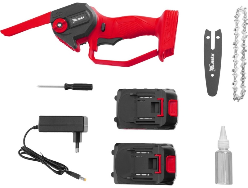 Пила цепная аккумуляторная мини  MTX  MCS-100, Li-Ion, 20 В (58640)